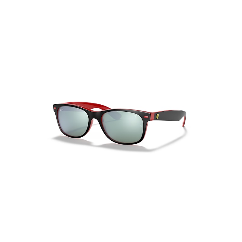 Ray-Ban Sunglasses Scuderia Ferrari Collection - Black Frame Silver Lenses 55-18, RB2132M - Image 1