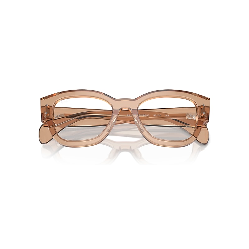 Ray-Ban Jorge Optics Eyeglasses Transparent Light Brown Frame Clear Lenses Polarized 52-20