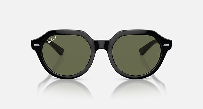 GINA Polarized Sunglasses in Black and Green Polarized (53-21