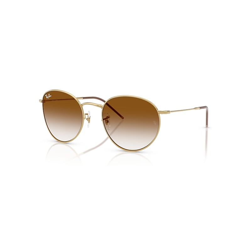 Ray-Ban Sunglasses  Round Reverse - Arista Gold Frame Brown Lenses 55-21, RBR0103S
