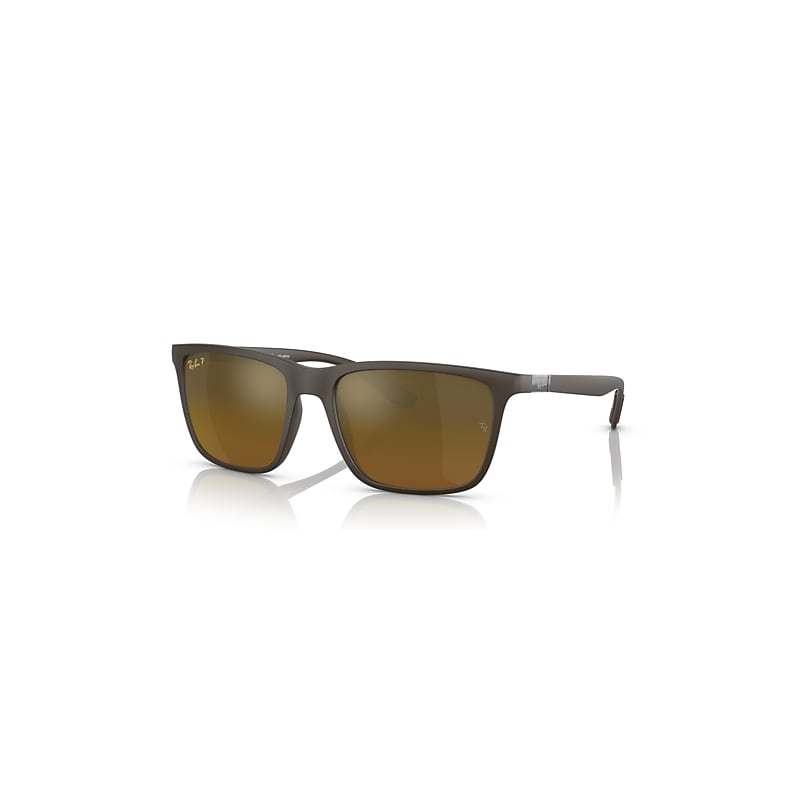 Ray - Ban Men's Brown Rb4385 6124A3 Man Sunglasses Peek Squared Polarized - Image 3