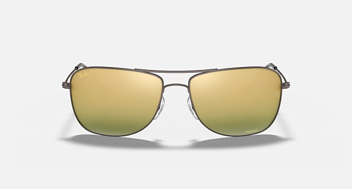 Ray-Ban RB3543 Chromance 偏光サングラス ドライブ RB3543 POLARIZED+ LENSES Sunglasses in Gunmetal and Green