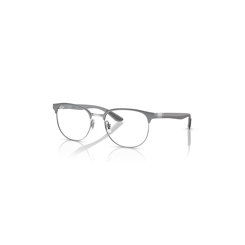 Ray-Ban Eyeglasses Man Rb8422 Optics - Grey On Silver Frame Clear Lenses Polarized 54-19