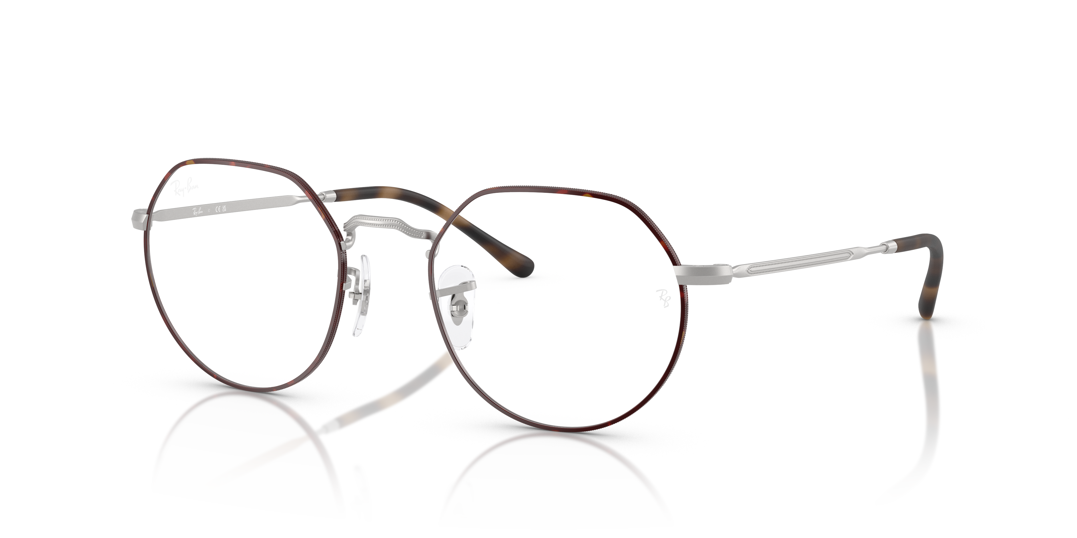 JACK OPTICS Eyeglasses with Matte Havana On Matte Silver Frame