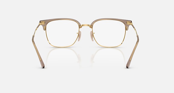 NEW CLUBMASTER OPTICS Eyeglasses with Beige On Gold and Clear (53
