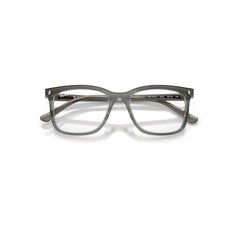 Ray-Ban Rb5446 Optics Optical Striped Grey Frame Clear Lenses Polarized 51-19
