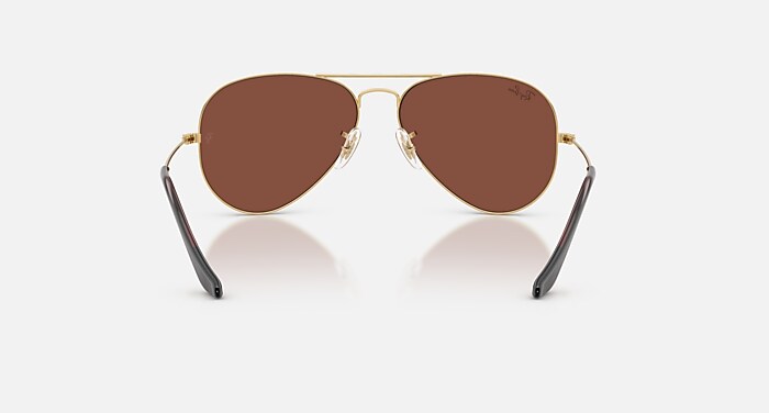 AVIATOR LARGE METAL Sunglasses in Arista Gold and Red (58-14