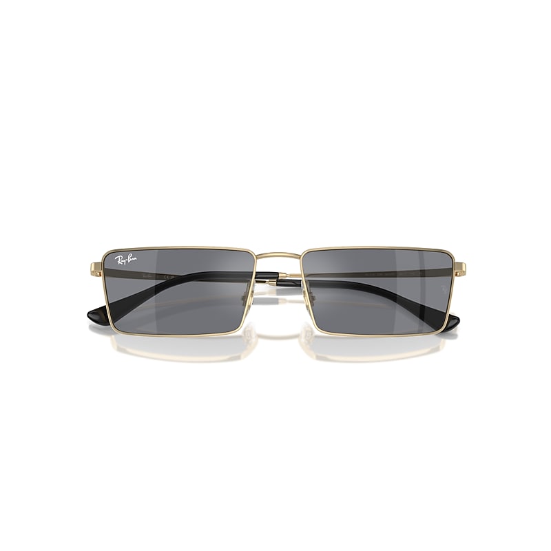 EMY BIO-BASED Sunglasses in Gold and Dark Grey Flash Silver