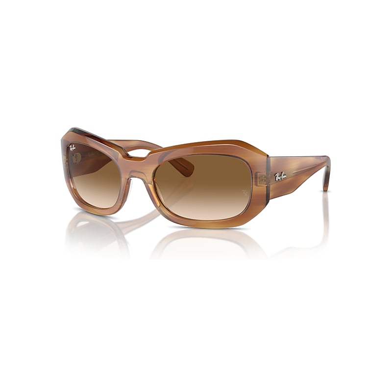 Ray-Ban Sunglasses  Beate - Striped Brown Frame Brown Lenses 56-20, RB2212
