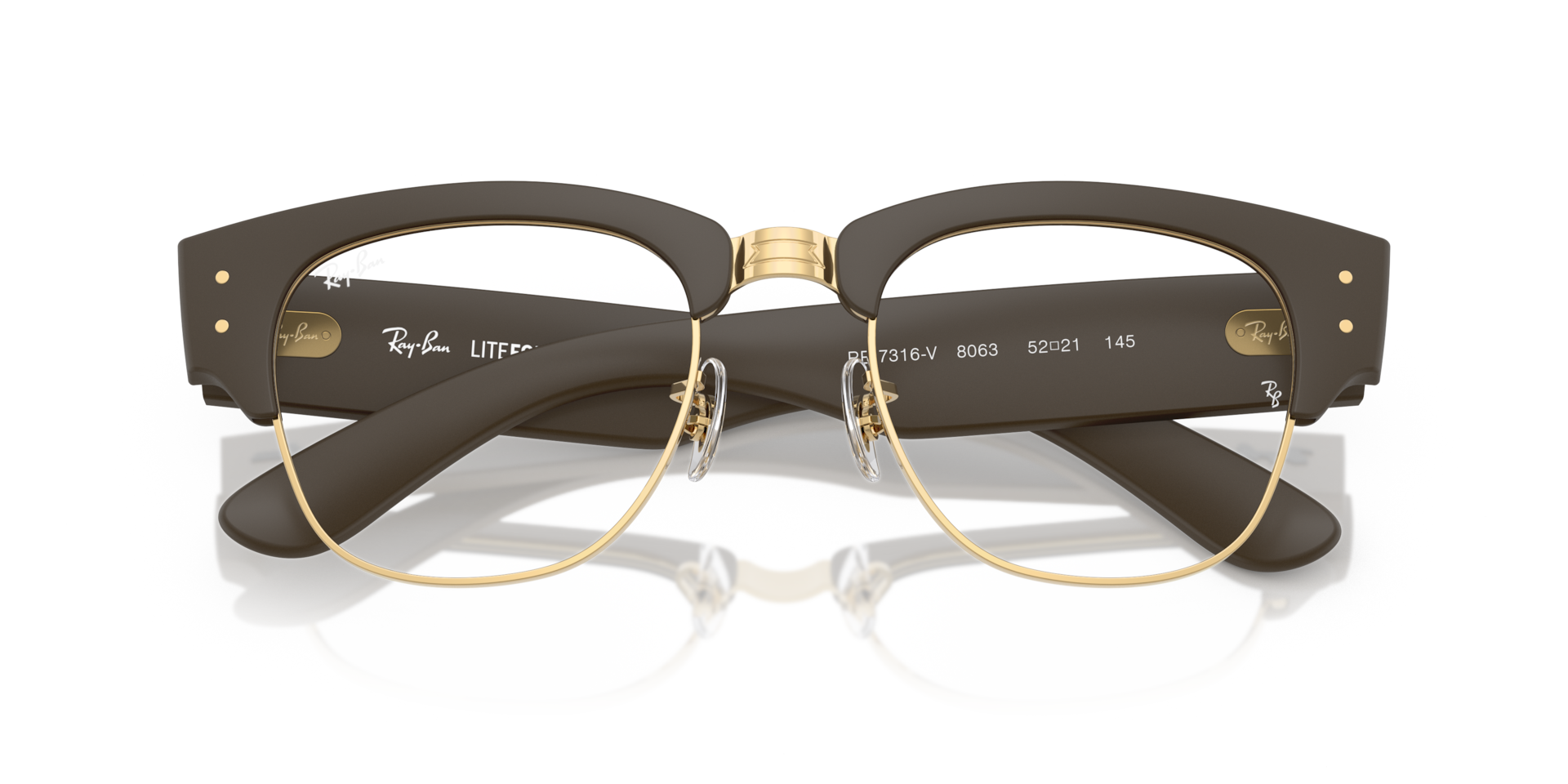 Ray-Ban Mega Clubmaster Liteforce Optics Limited Eyeglasses Sand Brown Frame Clear Lenses Polarized 52-21 174$