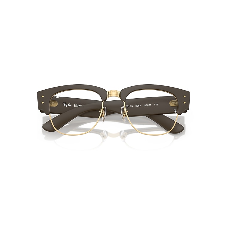 Ray-Ban Mega Clubmaster Liteforce Optics Limited Eyeglasses Sand Brown Frame Clear Lenses Polarized 52-21