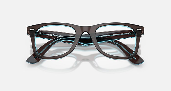 WAYFARER EASE OPTICS Eyeglasses with Brown On Transparent Blue