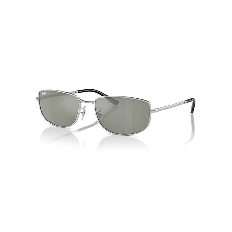 Ray-Ban Sunglasses - Silver Frame Green Lenses 56-18, RB3732 - Image 1