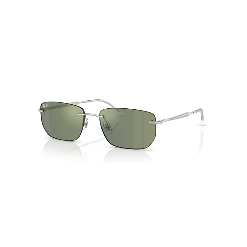 Ray-Ban Sunglasses   - Silver Frame Green Lenses 56-17, RB3768