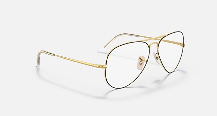 AVIATOR OPTICS ポラライズド（偏光） メガネ ゴールド と クリア (55