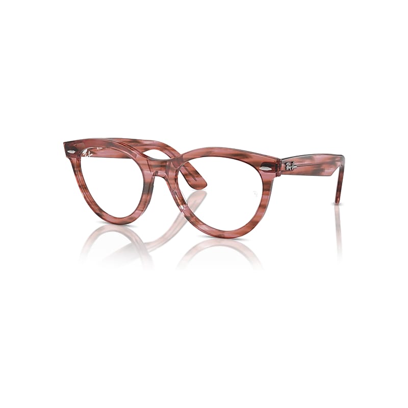 Ray-Ban Eyeglasses Unisex Wayfarer Way Optics - Striped Transparent Blue Frame Clear Lenses Polarized 54-21