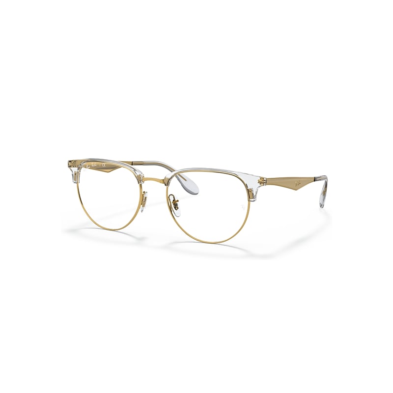 Ray-Ban Eyeglasses   Optics - Brushed Gold Frame Clear Lenses 53-19, RB6396