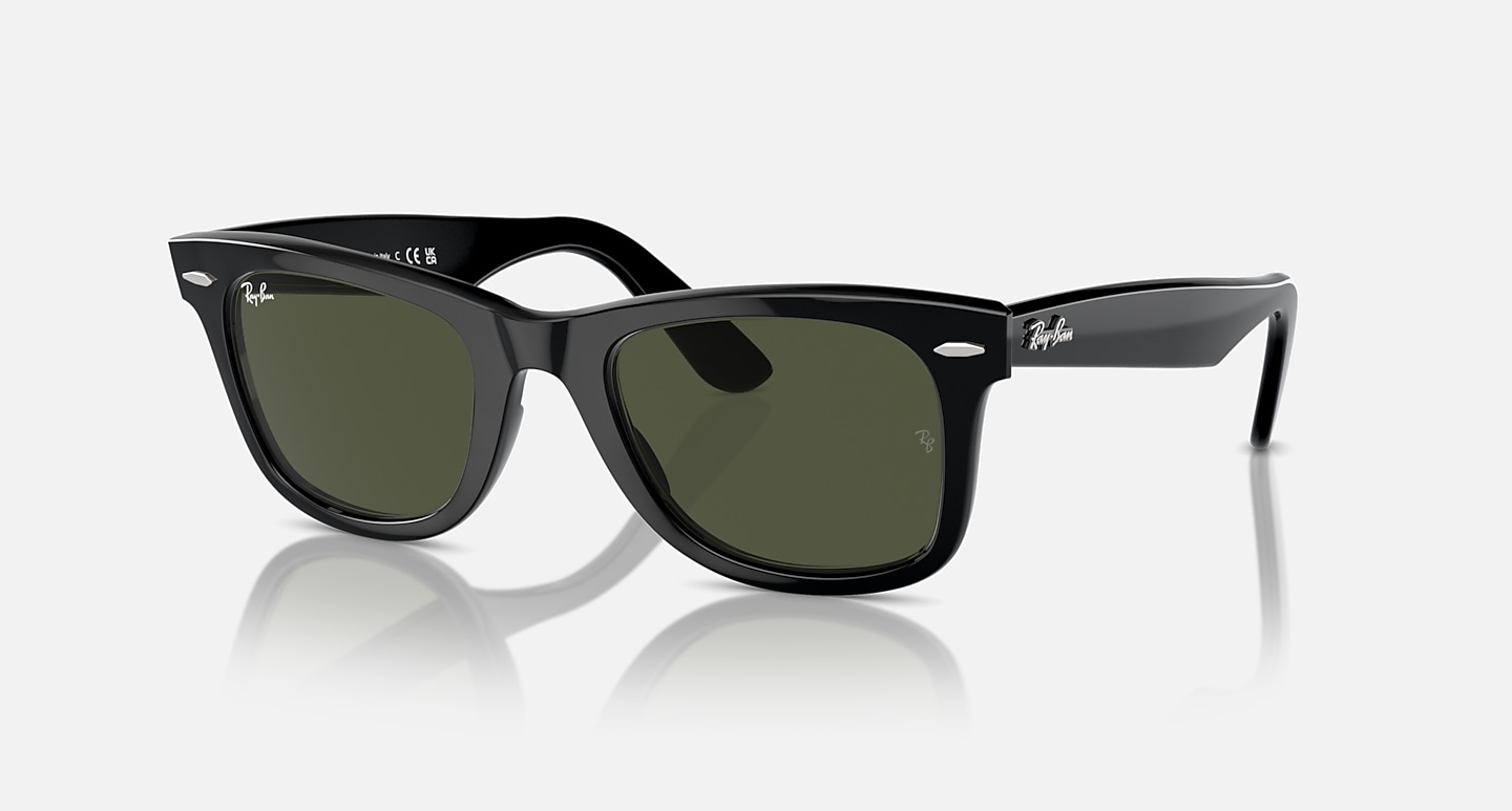 Ray-Ban Sunglasses Original Wayfarer Classic - Black Frame Green Lenses 50-22