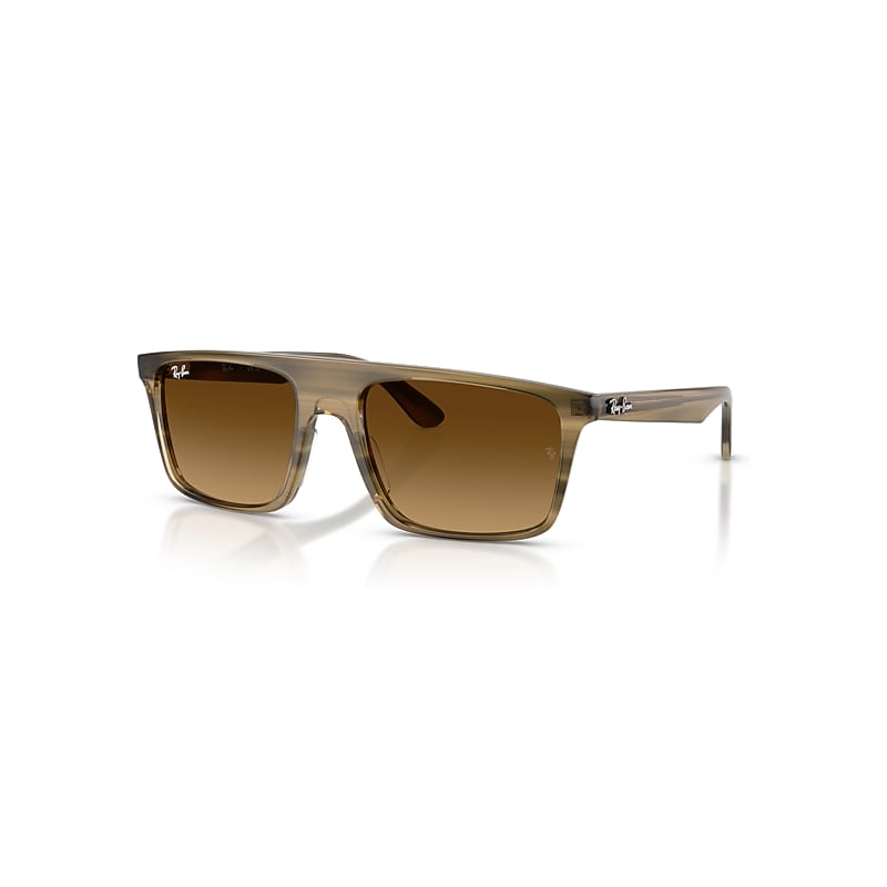 Ray-Ban RB2222, Striped Green Gradient Brown Sunglasses, Mojo Glasses - Image 5