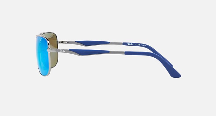 RB3515 Sunglasses in Gunmetal and Polarized Blue Flash - RB3515