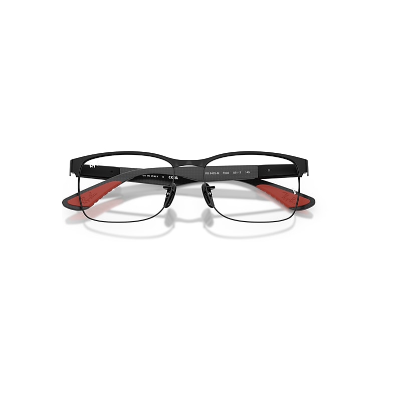 Ray-Ban Rb8425m Optics Scuderia Ferrari Collection Optical Matte Black Frame Clear Lenses Polarized 53-17