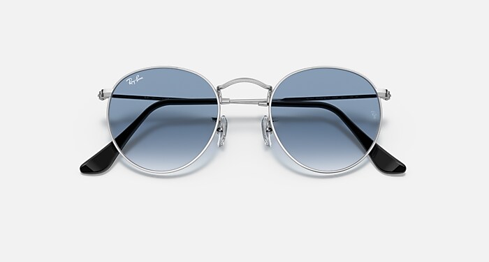 ROUND METAL X THE ONES Sunglasses in Silver and Blue (50-21