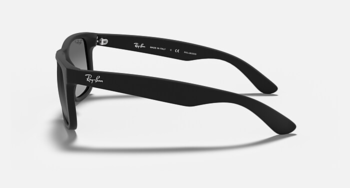 JUSTIN CLASSIC Sunglasses in Rubber Black and Light Grey Polarized