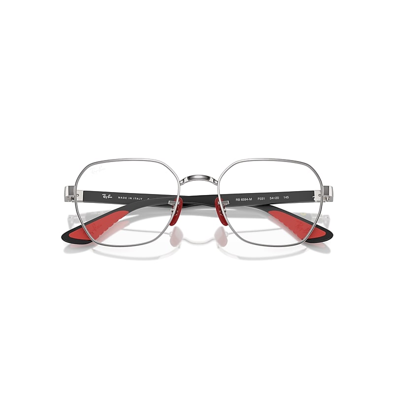 Ray-Ban Rb6594m Optics Scuderia Ferrari Collection Optical Black Frame Clear Lenses Polarized 54-20