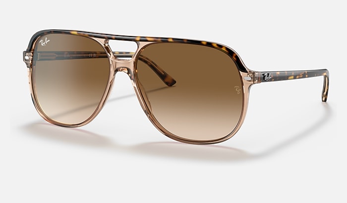 Ray-Ban Bill Sunglasses in Polished Havana On Transparent Brown and Light Brown Gradient (