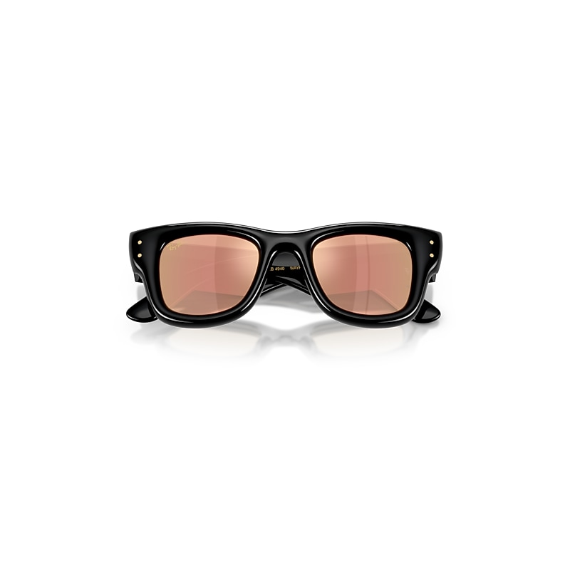 Ray-Ban Wayfarer Puffer Sunglasses Black Frame Brown Lenses 47-23