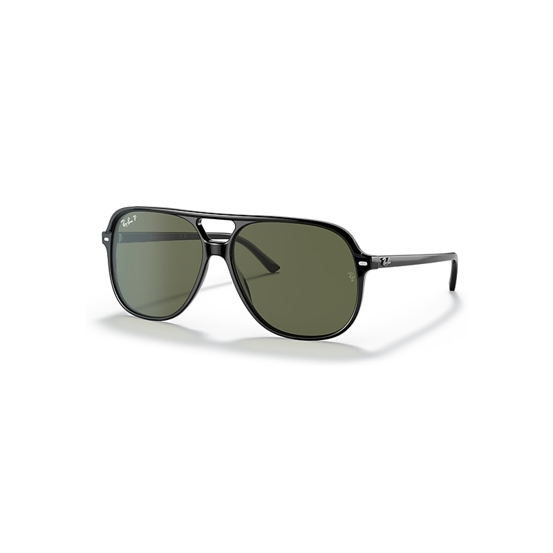 Ray-Ban Bill Sunglasses Black Frame Green Lenses Polarized 56-14