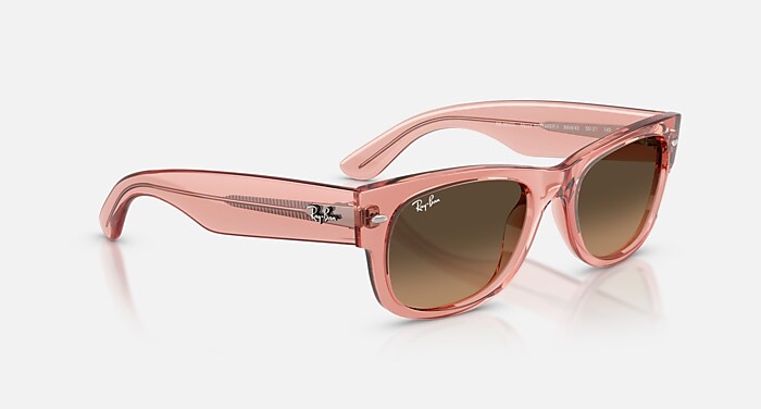 MEGA WAYFARER II Sunglasses in Transparent Pink and Light Brown