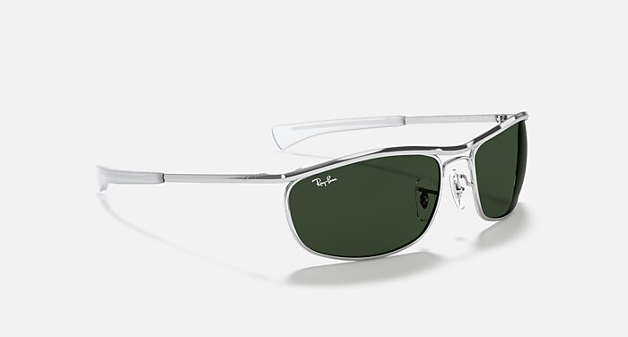 OLYMPIAN I DELUXE Sunglasses in Silver and G-15 Green - RB3119M