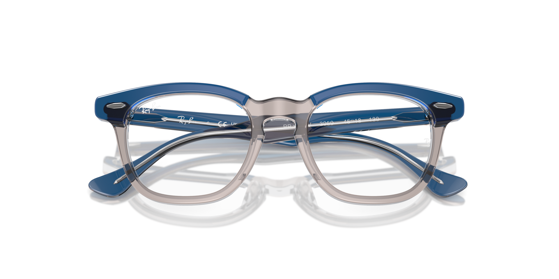 Ray-Ban Rb9098v Optics Kids Eyeglasses Top Dark Blue & Brown & Light Grey Frame Clear Lenses Polarized 45-18