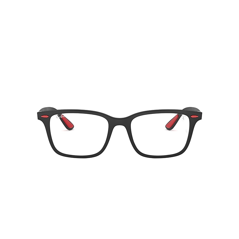 Ray-Ban Rb7144m Scuderia Ferrari Collection Optical Black Frame Clear Lenses 53-18