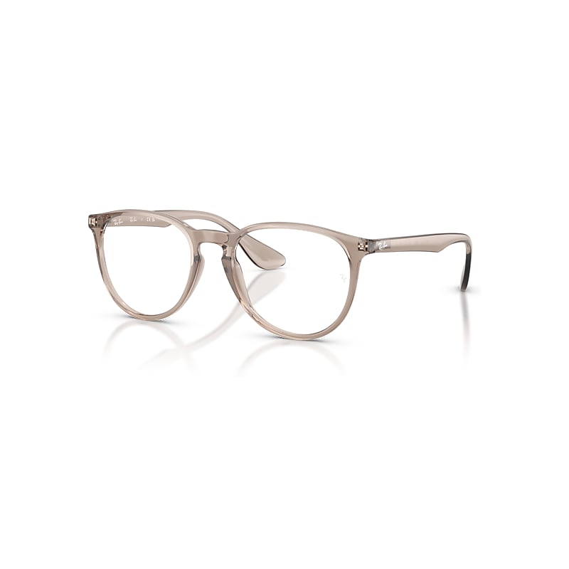 Ray-Ban Eyeglasses Woman Erika Optics - Transparent Light Brown Frame Clear Lenses Polarized 51-18