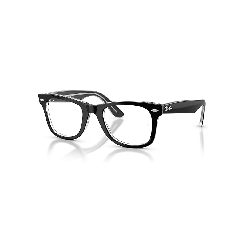 Ray-Ban Eyeglasses  Wayfarer Ease Optics - Black On Transparent Frame Clear Lenses Polarized 50-22, RB4340V
