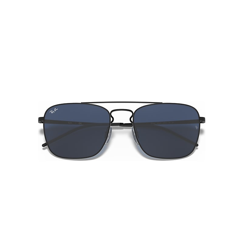 RB3588 Sunglasses in Rubber Black and Dark Blue (55-19) - RB3588