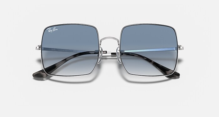 SQUARE 1971 CLASSIC Sunglasses in Silver and Light Blue Gradient 