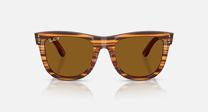 WAYFARER REVERSE Polarized Sunglasses in Striped Havana and