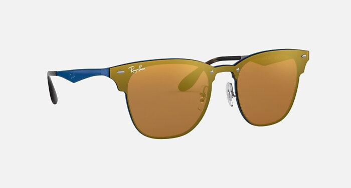 BLAZE CLUBMASTER Sunglasses in Blue and Dark Orange Mirror (47-27