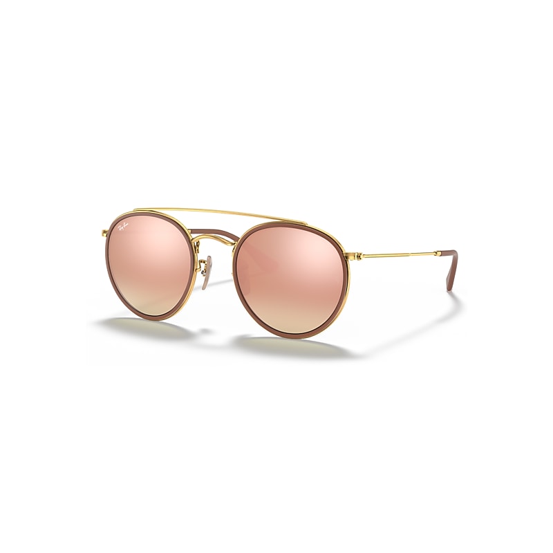 Ray-Ban Unisex Sunglass Round Double Bridge - Frame color: Arista Gold, Lens color: Solid Color - Image 3