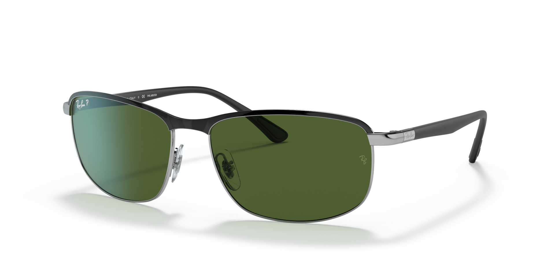 RB3671 POLARIZED+ LENSES Polarized Sunglasses in Black On Silver
