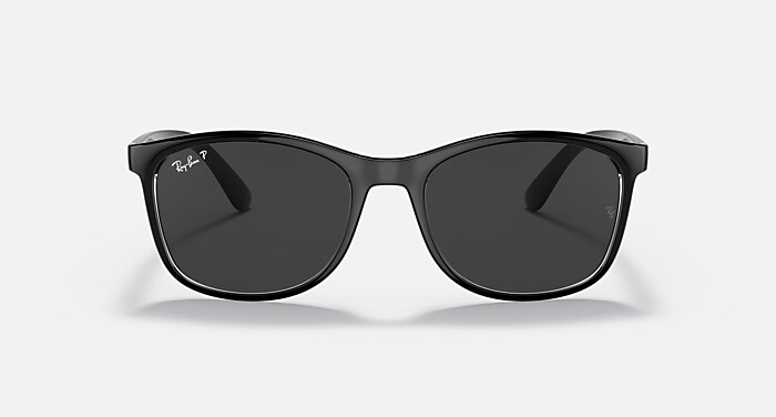 RB4374 Polarized Sunglasses in Black On Transparent and Polarized