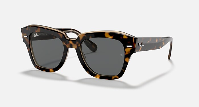 STATE STREET Sunglasses in Havana On Transparent Brown and Dark