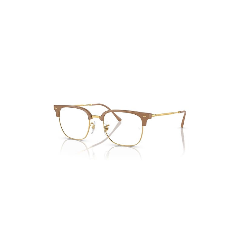 Ray-Ban New Clubmaster Optics  Gold Fassung Klar Glas Polarisiert 51-20