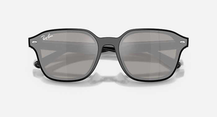 RB4458D Sunglasses in Black and Light Grey Mirror Silver (65-18