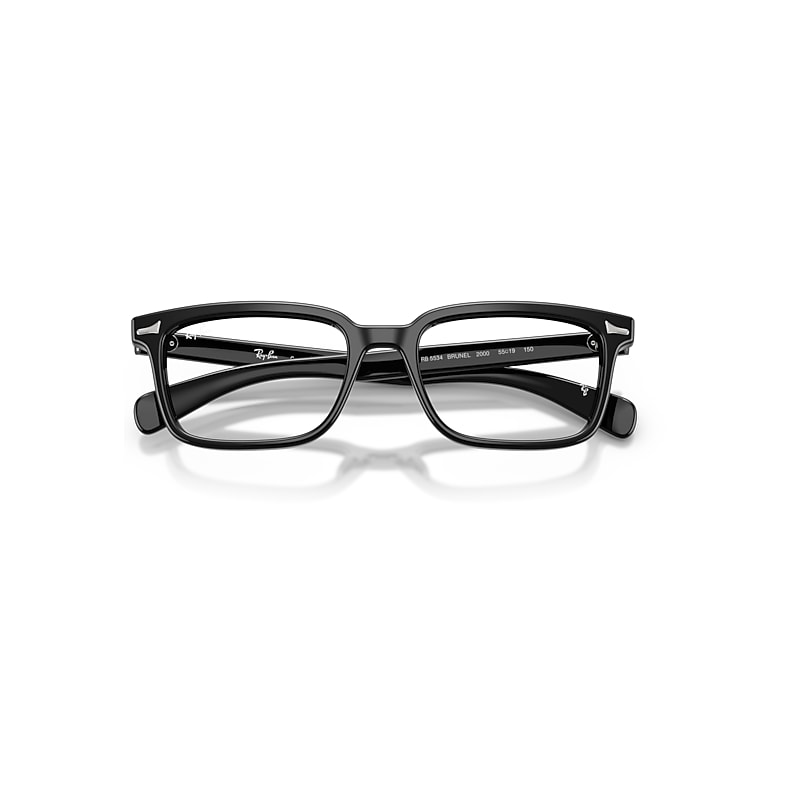 Ray-Ban Brunel Optics Optical Black Frame Transparent Lenses Polarized 53-19