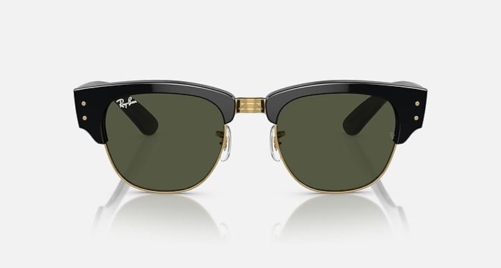 Ray-Ban 0RB0316S MEGA CLUBMASTER Polished Black On Gold SUN_Front