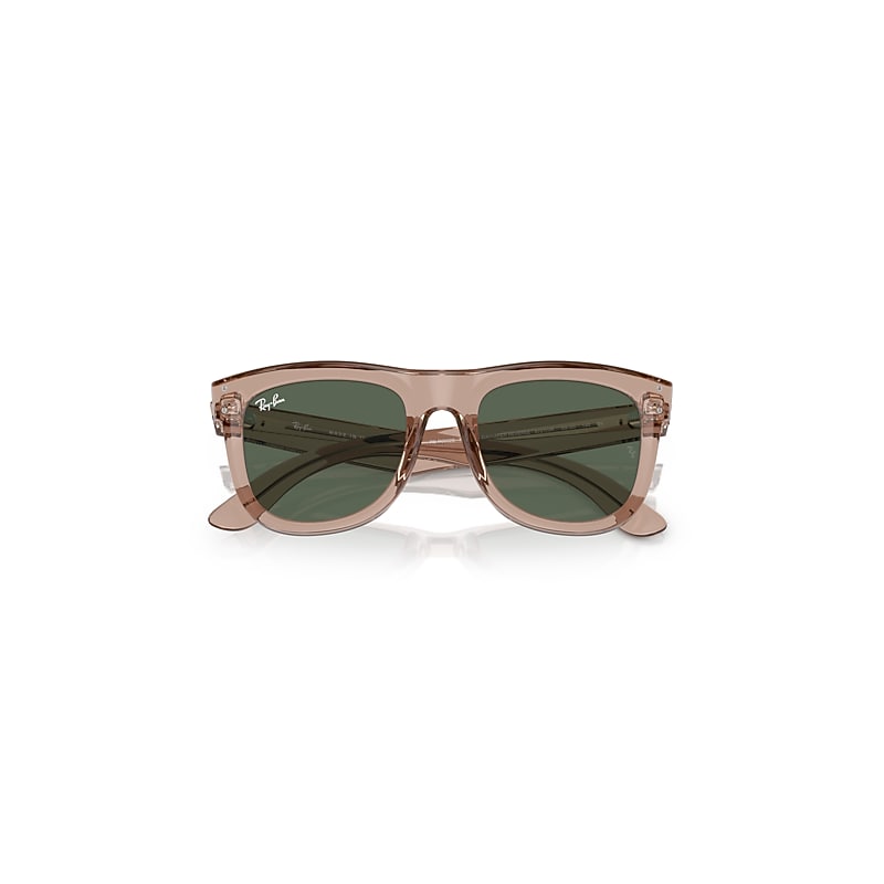 Ray-Ban Wayfarer Reverse Sunglasses Transparent Light Brown Frame Green Lenses 50-22